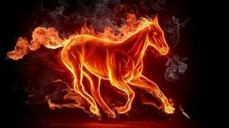 De Pantalla Fuego La Figura El Caballo Humo 3d Foto