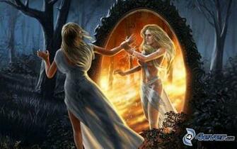 Girl With A Mirror Reflection