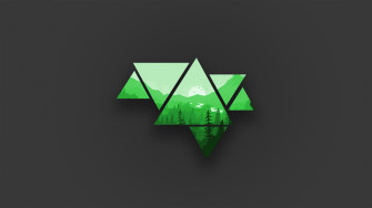 Minimalist Mountains Green 4k Wallpaper HD Artist