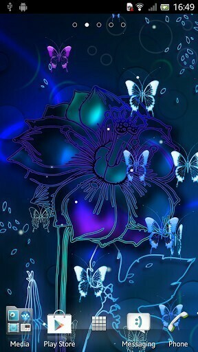Bigger Neon Butterfly Live Wallpaper For Android Screenshot