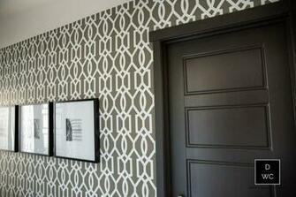 Grey White Trellis Wallpaper By Calgary Installer Drop