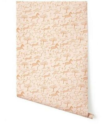 Blush Pink Safari Wallpaper Little Crown Interiors Online Store