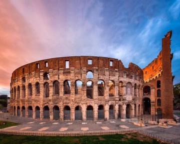 Roman Colosseum Flavian Amphitheatre In The Evening Rome Italy