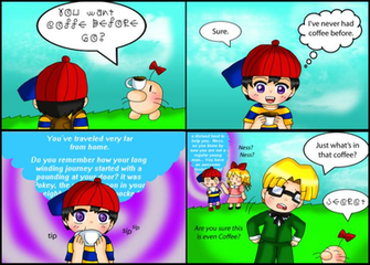 Earthbound Comic Mr Saturn S Coffee By Purplemagechan