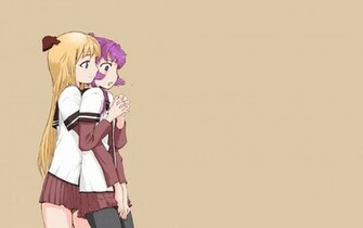 Yuri Simple Background Anime Girls Sugiura Ayano Hair Ornaments Brown