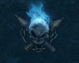 Scary Pictures Feedio Net Blue Skulls Wallpaper