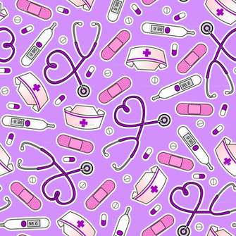 Nursing Wallpaper Cute Nurse Love Pattern Purple