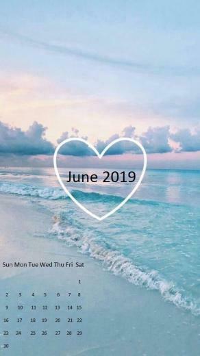 June Beach iPhone Calendar Wallpaper June2019