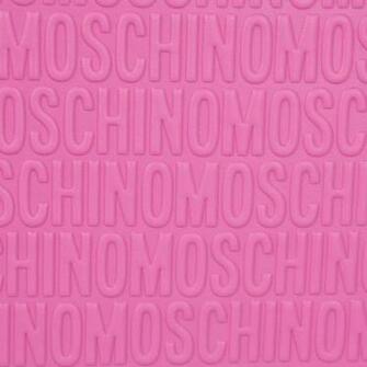 Moschino Jacket Bag Black Shiny Logo Clutch Pink Magenta