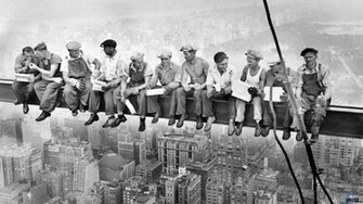 Wallpaper Lunch Atop A Skyscraper X HDtv 720p