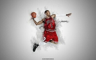 Derrick Rose Wallpaper Showing A Persistent Basketball Player