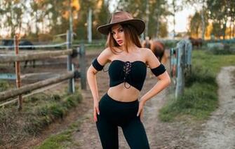 Wallpaper Look Sexy Pose Model Portrait Hat Makeup Figure