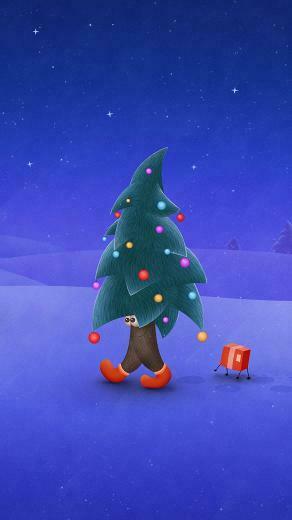 Mobile Phone Wallpaper Quad HD Funny Christmas Tree