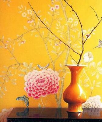 Chinese New Year Hand Painted Asian Inspired Designer Wallpaper