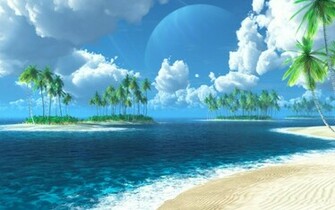 Peaceful Tropical Island Nature Beaches HD Desktop Wallpaper