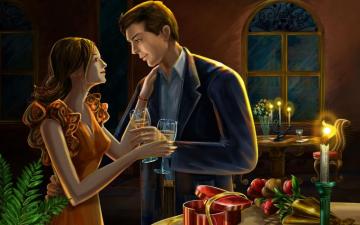 Romantic Dinner Wallpaper Stock Photos
