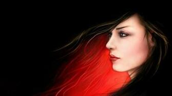 Women Digital Art Profile Black Background Wallpaper