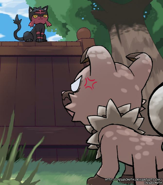 Rockruff And Litten By Dragonith