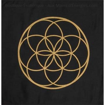 Cotton Tapy Gold And Black Seed Life Pentacle