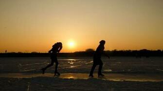 Sunset Ice Skating HD Wallpaper FullHDwpp Full