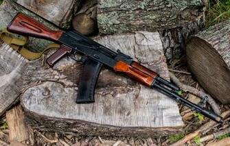 Wallpaper Ak Machine Gun Weapon Background