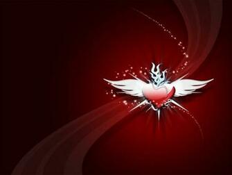 Abstract Red Heart 3d Picture On This Graphic Wallpaper