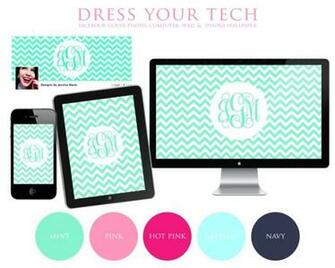 Laptop Wallpaper Chevron Monogram iPhone iPad Computer