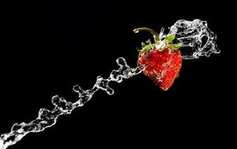 Strawberries On A Black Background Wallpaper And Image