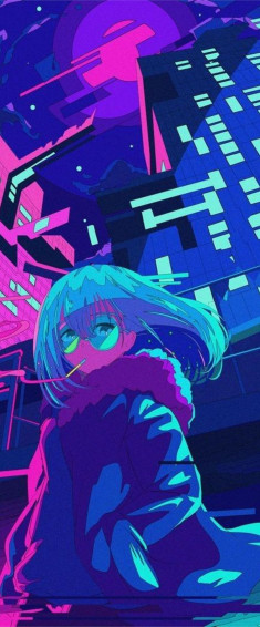 Top Best Vaporwave Anime Girl iPhone Wallpaper 4k HD Quality