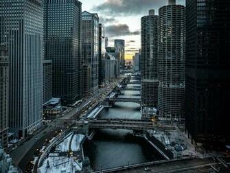 Wallpaper City Buildings Aerial Bridges