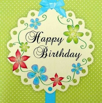 BirtHDay Card Beautiful Green Handmade