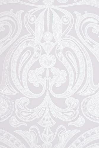 Malabar Wallpaper Light Lilac Grey With Large White Paisley