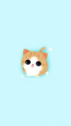 Cute Girly iPhone Wallpaper Cat Baby Blue 3d