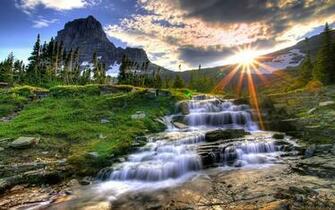 Wallpaper Montana Sunset Mountain River Landscapes