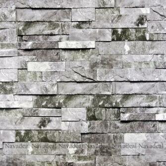 1roll Grey Stacked Brick Stone Faux Realistic Pvc Vinyl Wallpaper