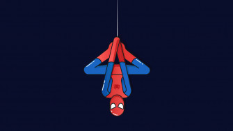 X Minimalist Spider Man Upside Down Wallpaper