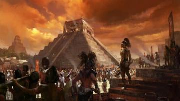 Maya Artwork Aztec Pyramids Sacrifice Wallpaper