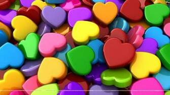 Colorful Hearts Wallpaper