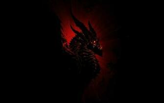 Video Games Wings Black Red Dragons World Of Warcraft Horns Deathwing