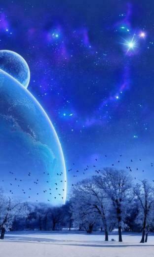 Wallpaper Background Winter Planets Abstract
