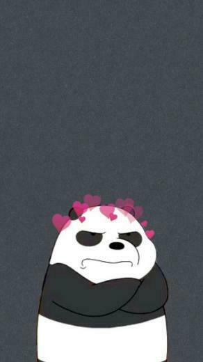 Awesome Dark Background Home Screen We Bare Bears Panda Wallpaper