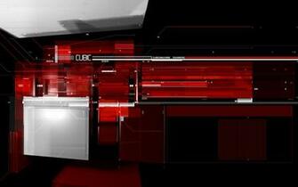 Red Cubic Tech Wallpaper HD
