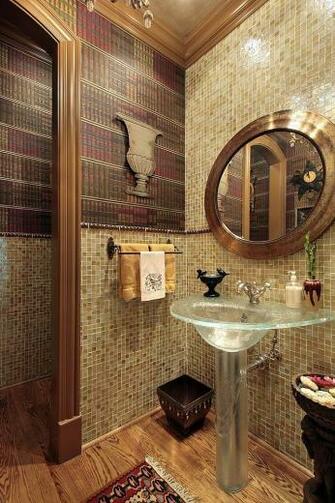 How Do You Like The Bookshelf Wallpaper For Me This Powder Room Is