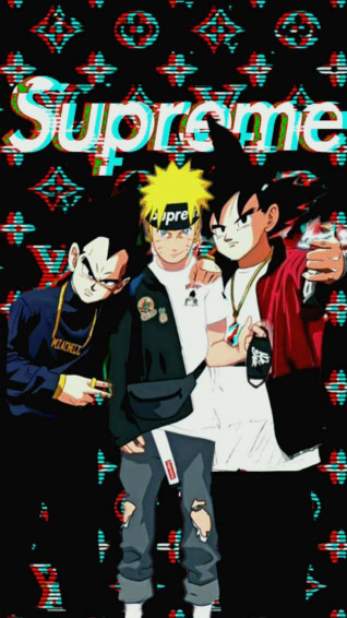 Supreme And Anime Style Collide Wallpaper