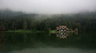Bolu Turkey Forest Lake House Beautiful Landscape Wallpaper