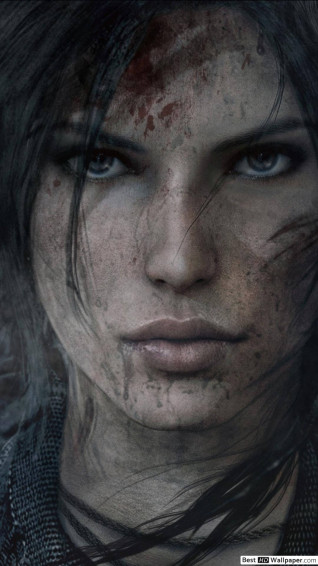 Wounded Face Tomb Raider iPhone Wallpaper