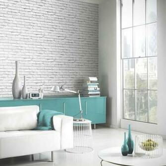 Grey White V I P Brick Effect Arthouse Wallpaper