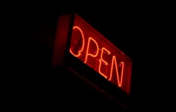 Wallpaper Background Black Neon Sign Open Image For