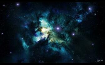 Outer Space Stars Nebulae Art Wallpaper
