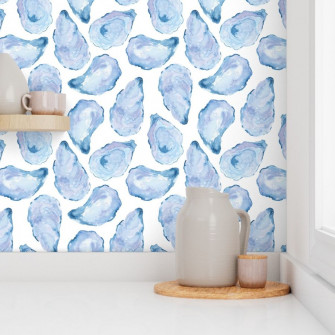 Watercolor Mussel Shells Wallpaper